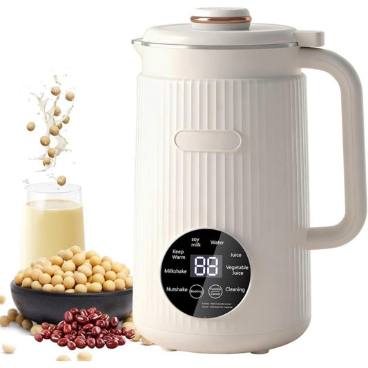 Blender chauffant et machine a soupe en aluminium 0.8 l 1500 w blanc