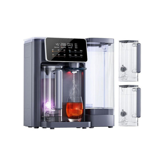 Distributeur d'eau chaude en verre trempe 1200 w 1.5 l bleu