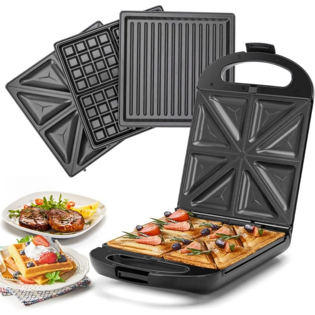 Appareil a sandwich et presse a panini en verre trempe noir pour bureau